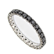 SPARK CREATIONS 18K White Gold Black Diamond Eternity Band